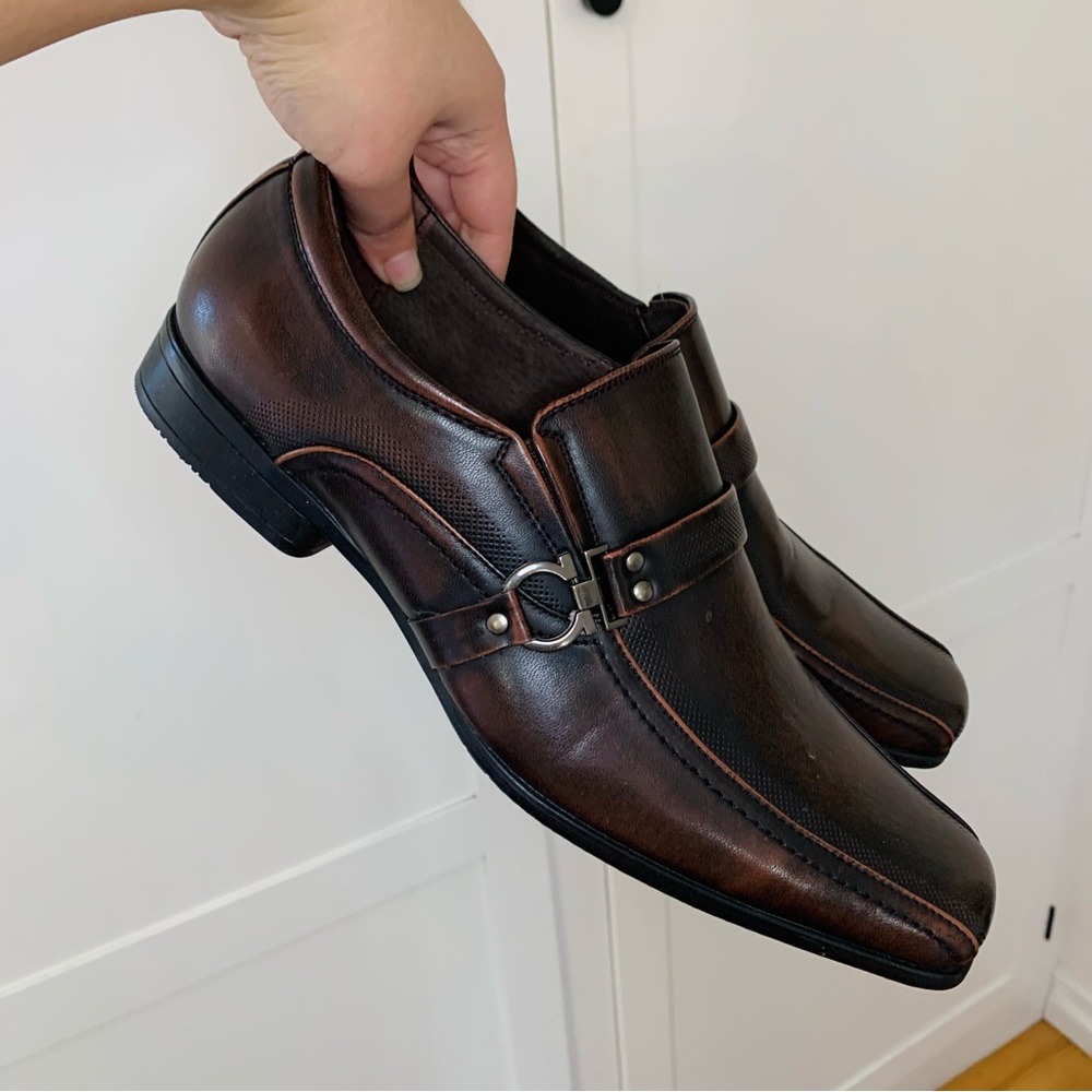 Bonafini Collection Dark Brown Dress Shoes Size 10